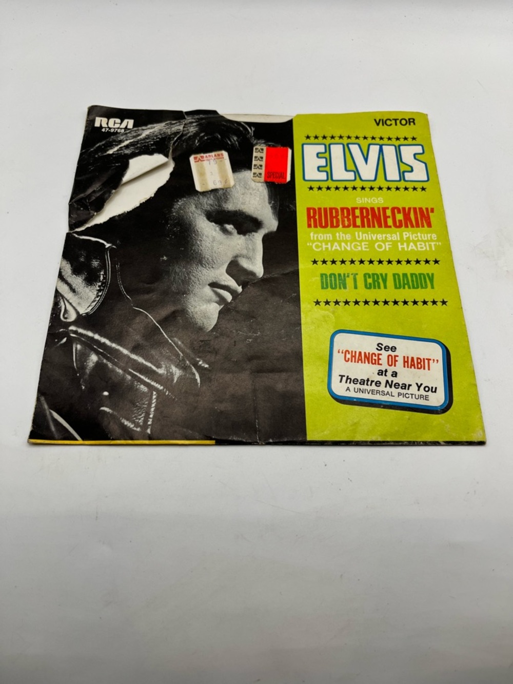 ELVIS Rubberneckin' Vintage Vinyl Sleeve - Black & Lime Green